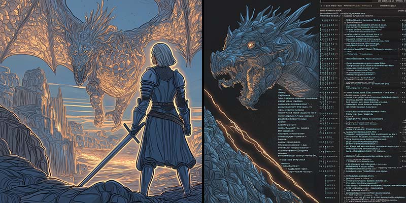 A man wielding a magic sword in an Online Text RPG