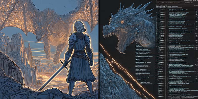 A man wielding a magic sword in an Online Text RPG