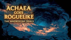 The glowing whirlpool of the Mnemosyne Trials, Achaea's new roguelike dungeon